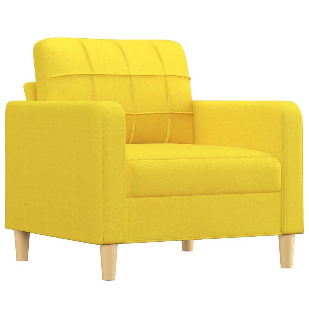 vidaXL Sessel mit Hocker Hellgelb 60 cm Stoff