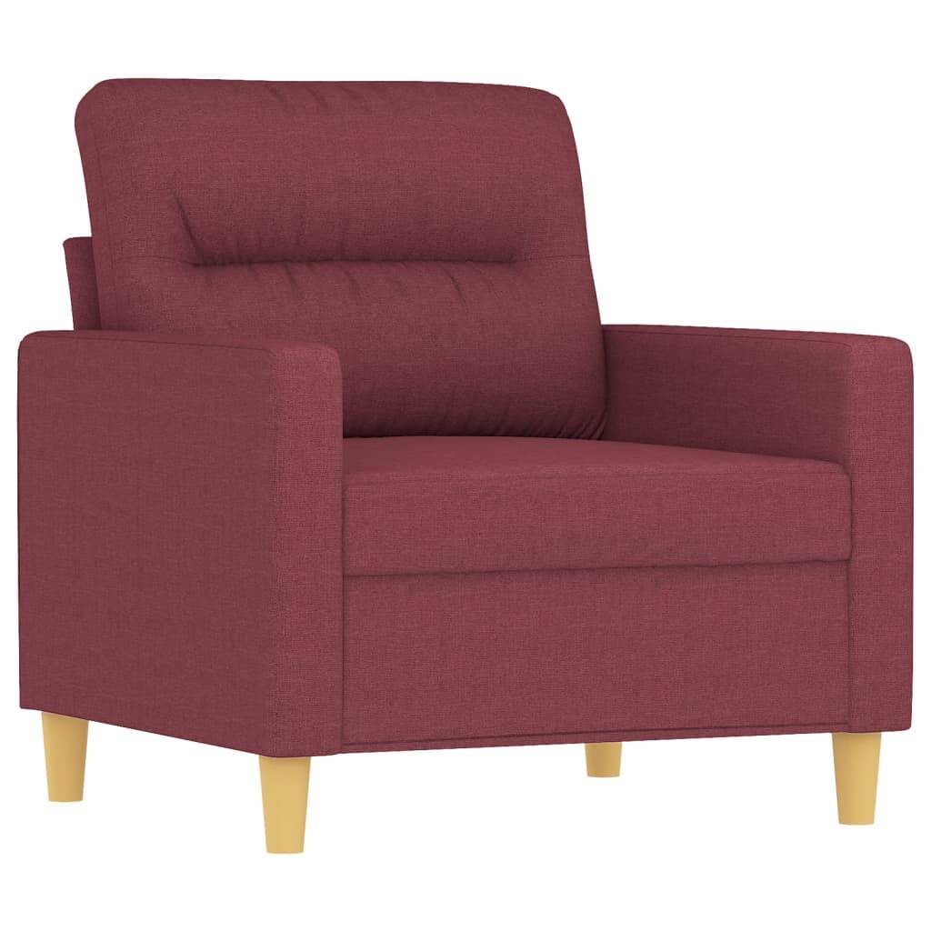 vidaXL Sessel mit Hocker Weinrot 60 cm Stoff