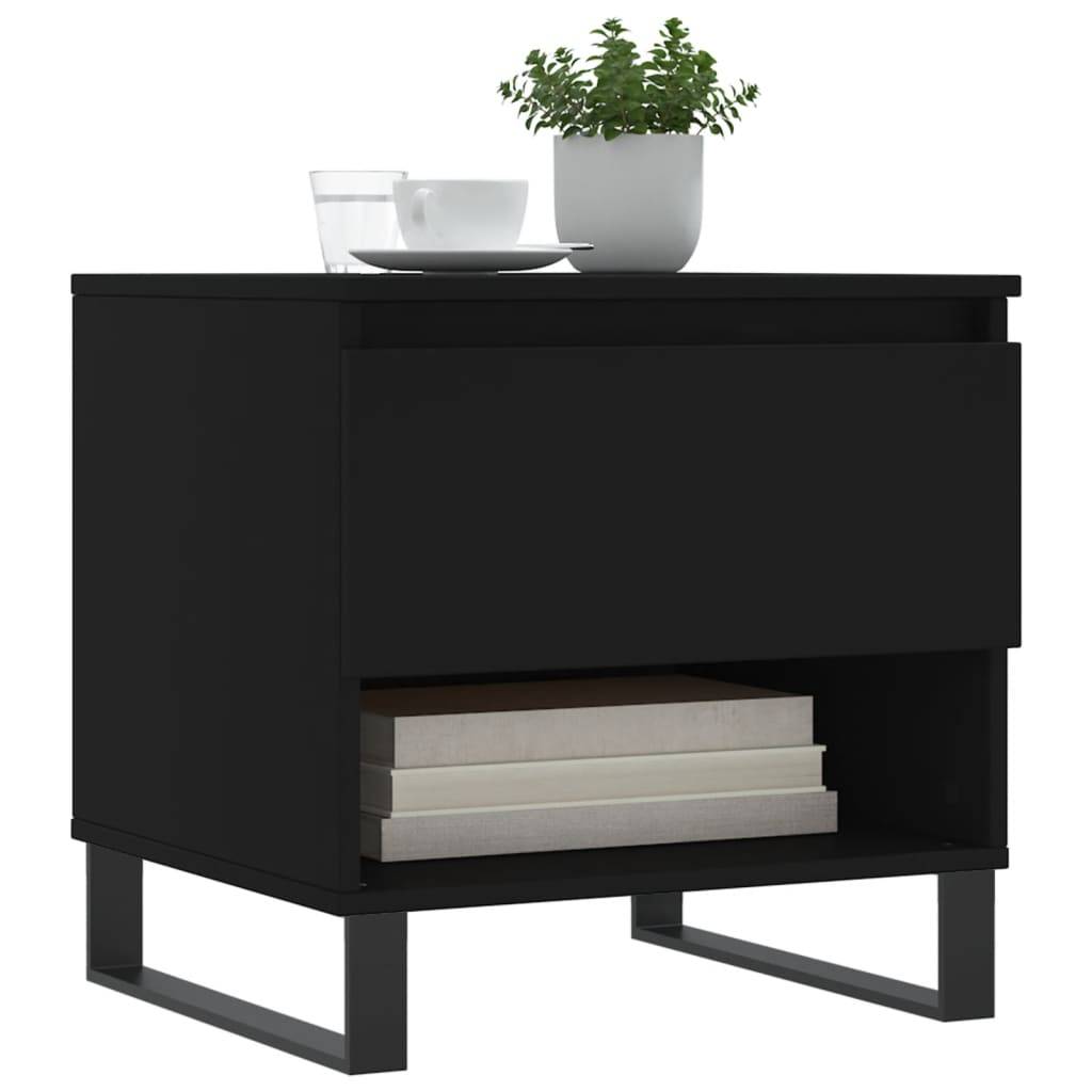 vidaXL Couchtische 2 Stk. Schwarz 50x46x50 cm Holzwerkstoff