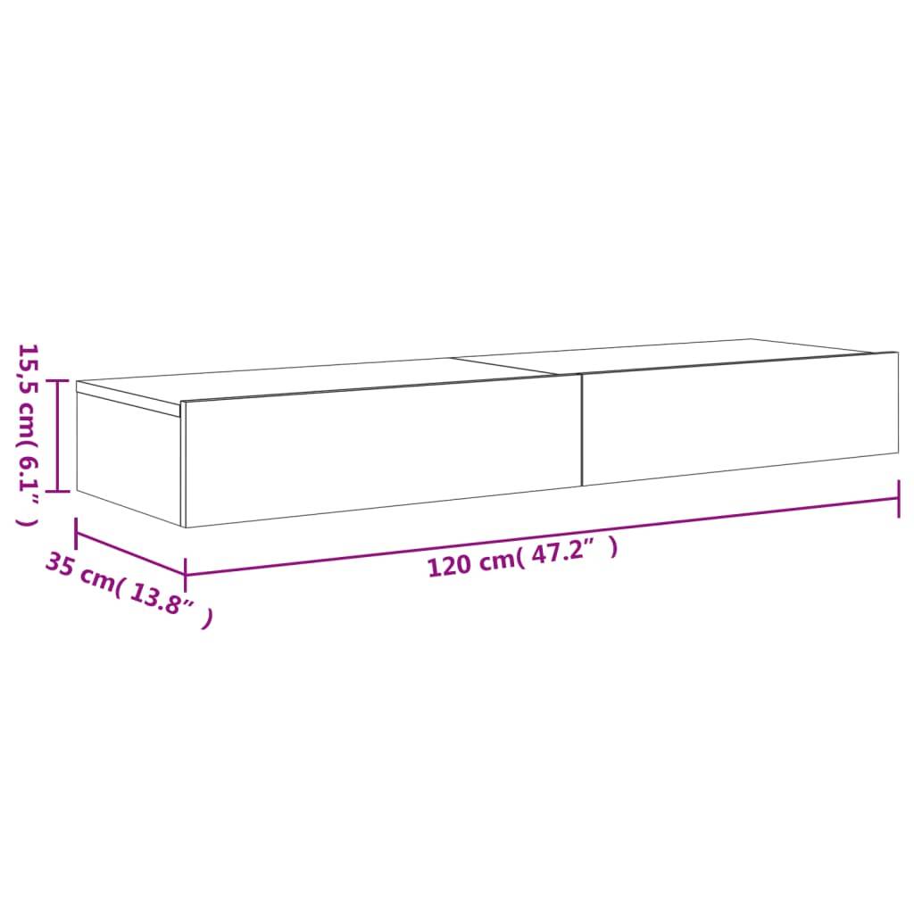 vidaXL TV-Schränke mit LED-Leuchten 2 Stk. Sonoma-Eiche 60x35x15,5 cm