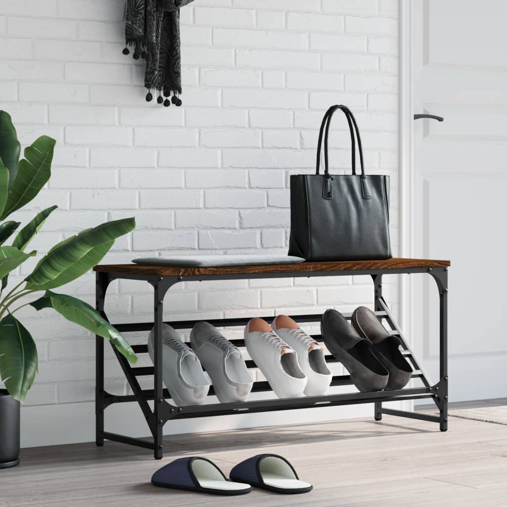 vidaXL Schuhregal Braun Eichen-Optik 90x30x45 cm Holzwerkstoff