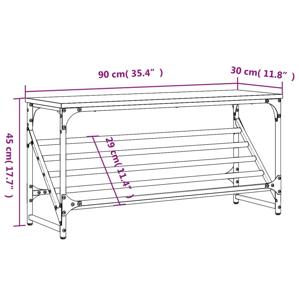 vidaXL Schuhregal Braun Eichen-Optik 90x30x45 cm Holzwerkstoff