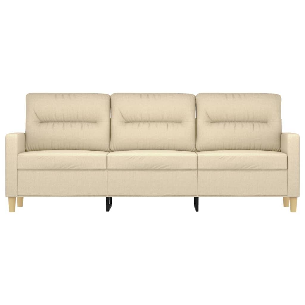 vidaXL 3-Sitzer-Sofa Creme 180 cm Stoff