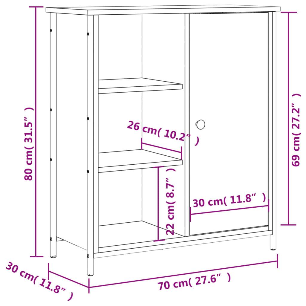 vidaXL Sideboard Grau Sonoma 70x30x80 cm Holzwerkstoff