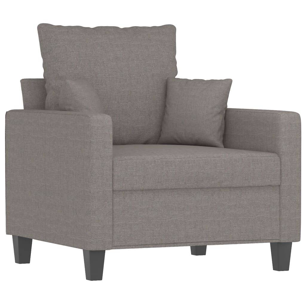 vidaXL Sessel mit Hocker Taupe 60 cm Stoff