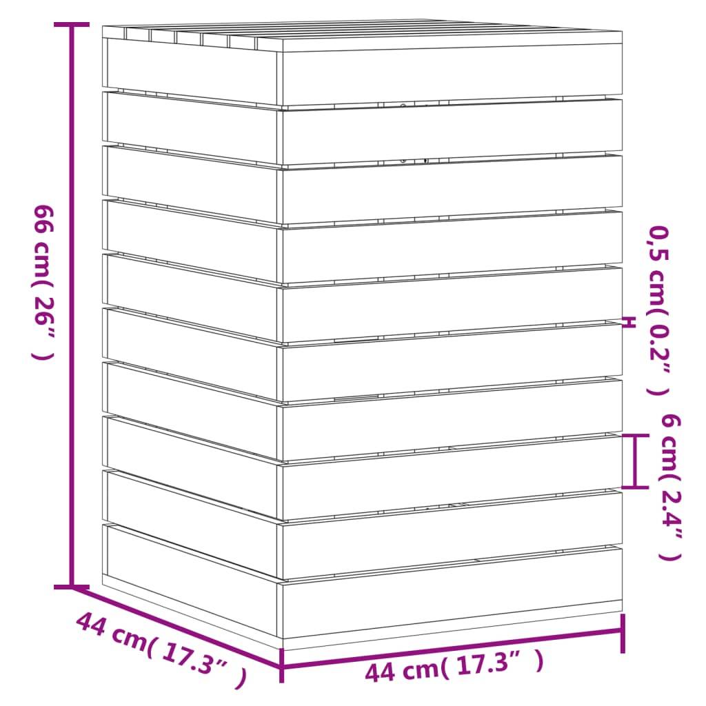 vidaXL Wäschetruhe 44x44x66 cm Massivholz Kiefer