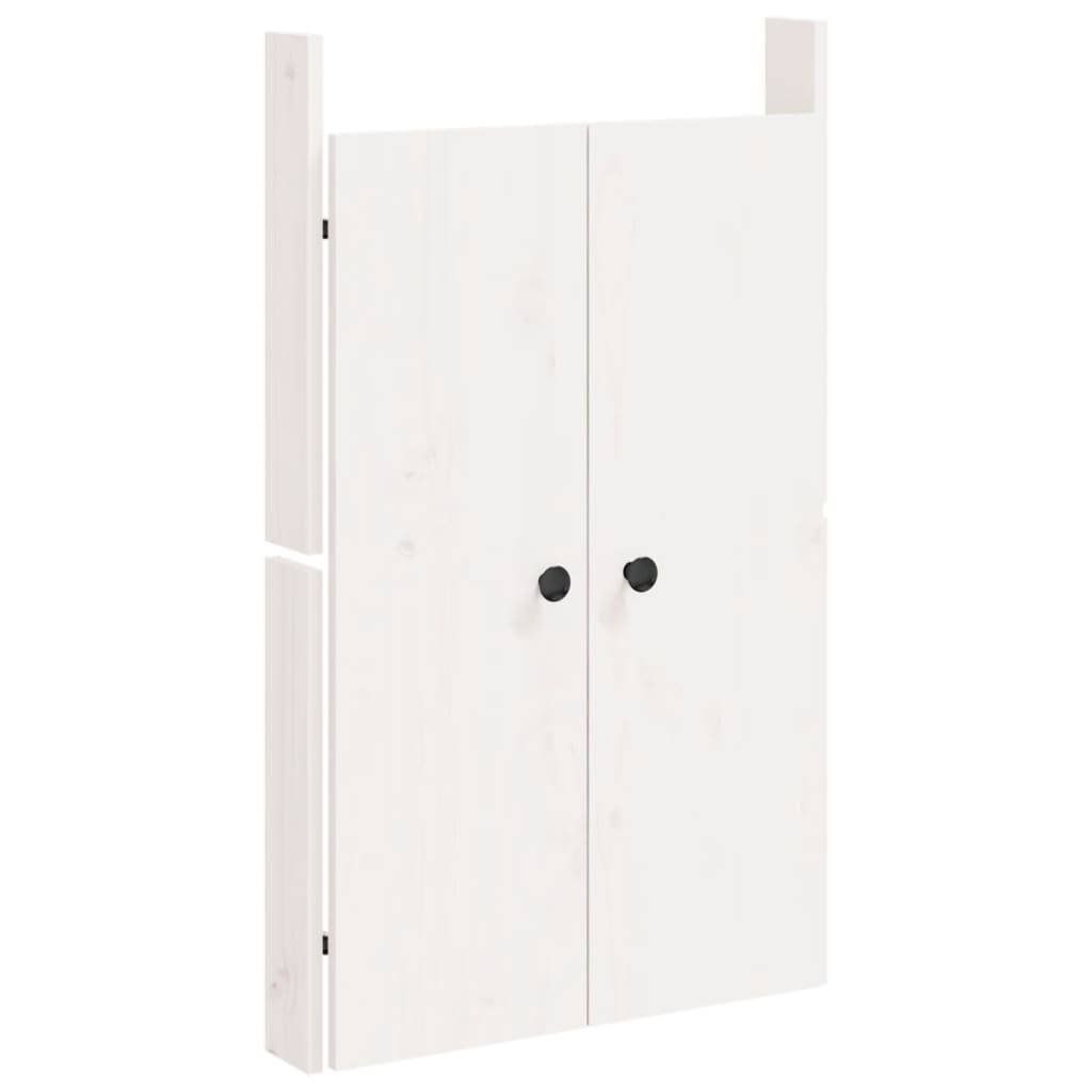 vidaXL Türen für Outdoor-Küche 2 Stk. Weiß 50x9x82cm Massivholz Kiefer