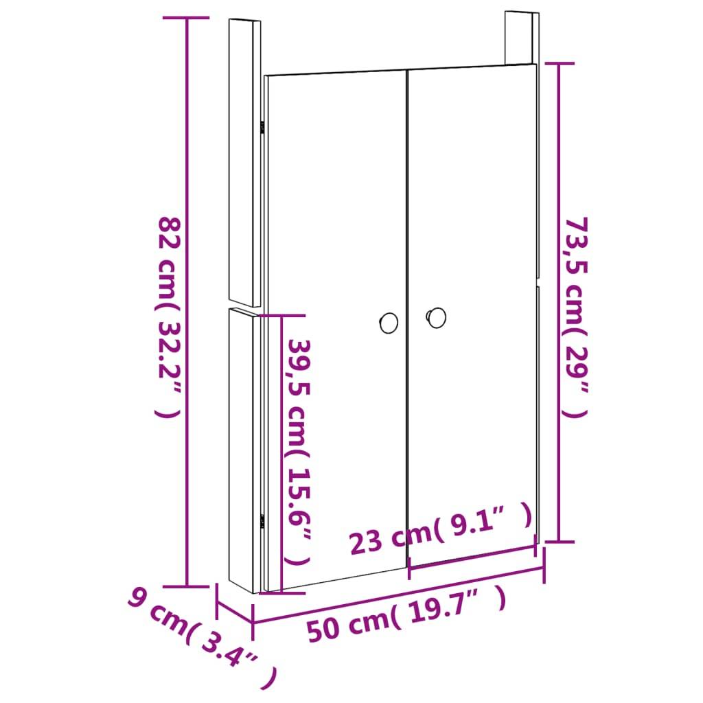 vidaXL Türen für Outdoor-Küche 2 Stk. Weiß 50x9x82cm Massivholz Kiefer