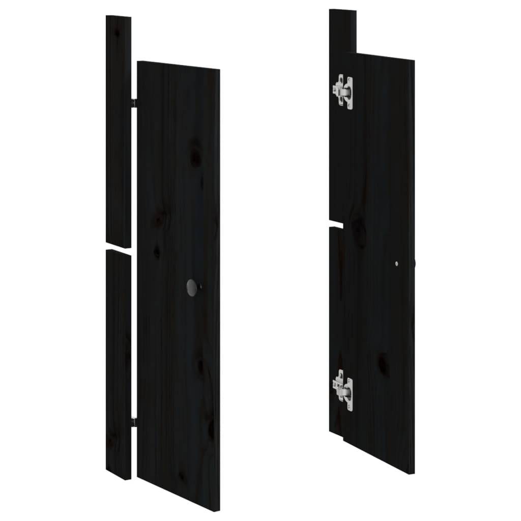 vidaXL Türen für Outdoor-Küche 2 Stk. Schwarz 50x9x82 cm Kiefernholz