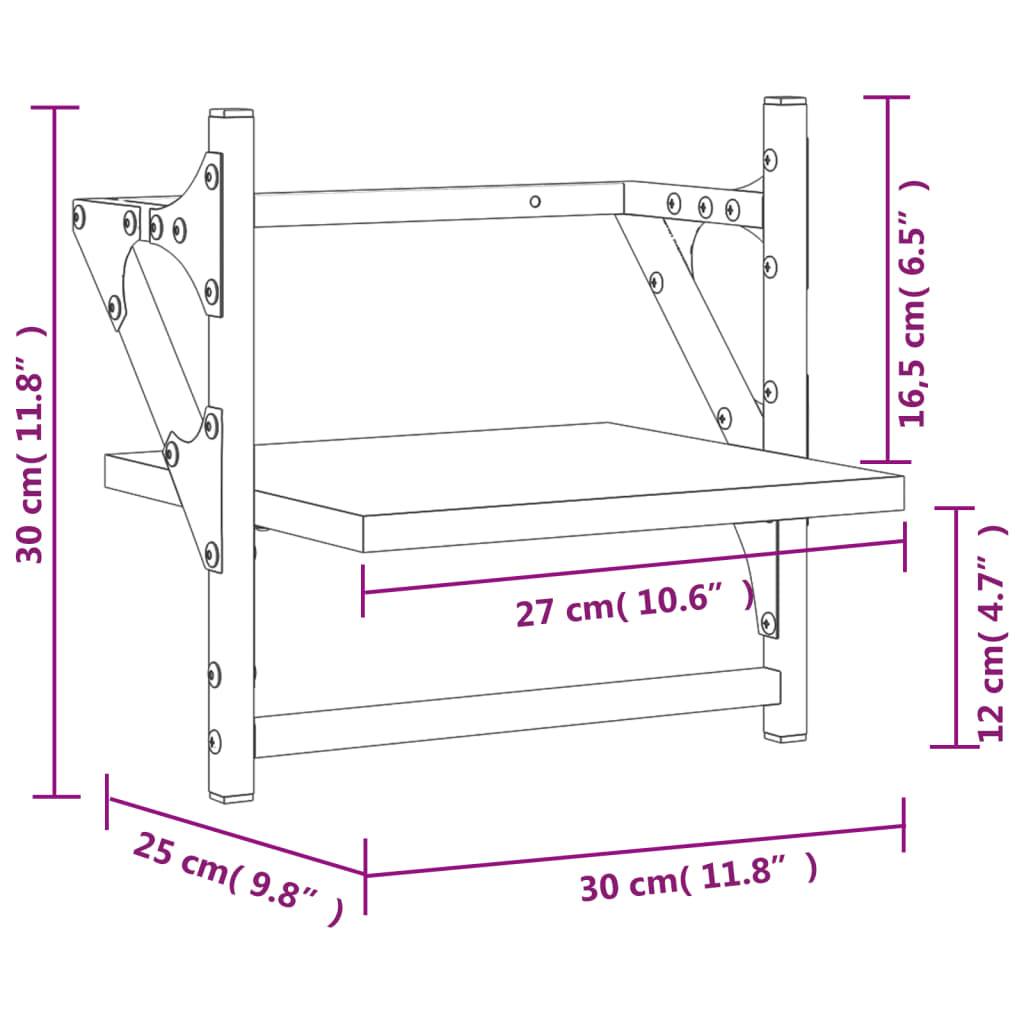 vidaXL Wandregale mit Stangen 2 Stk. Sonoma-Eiche 30x25x30 cm