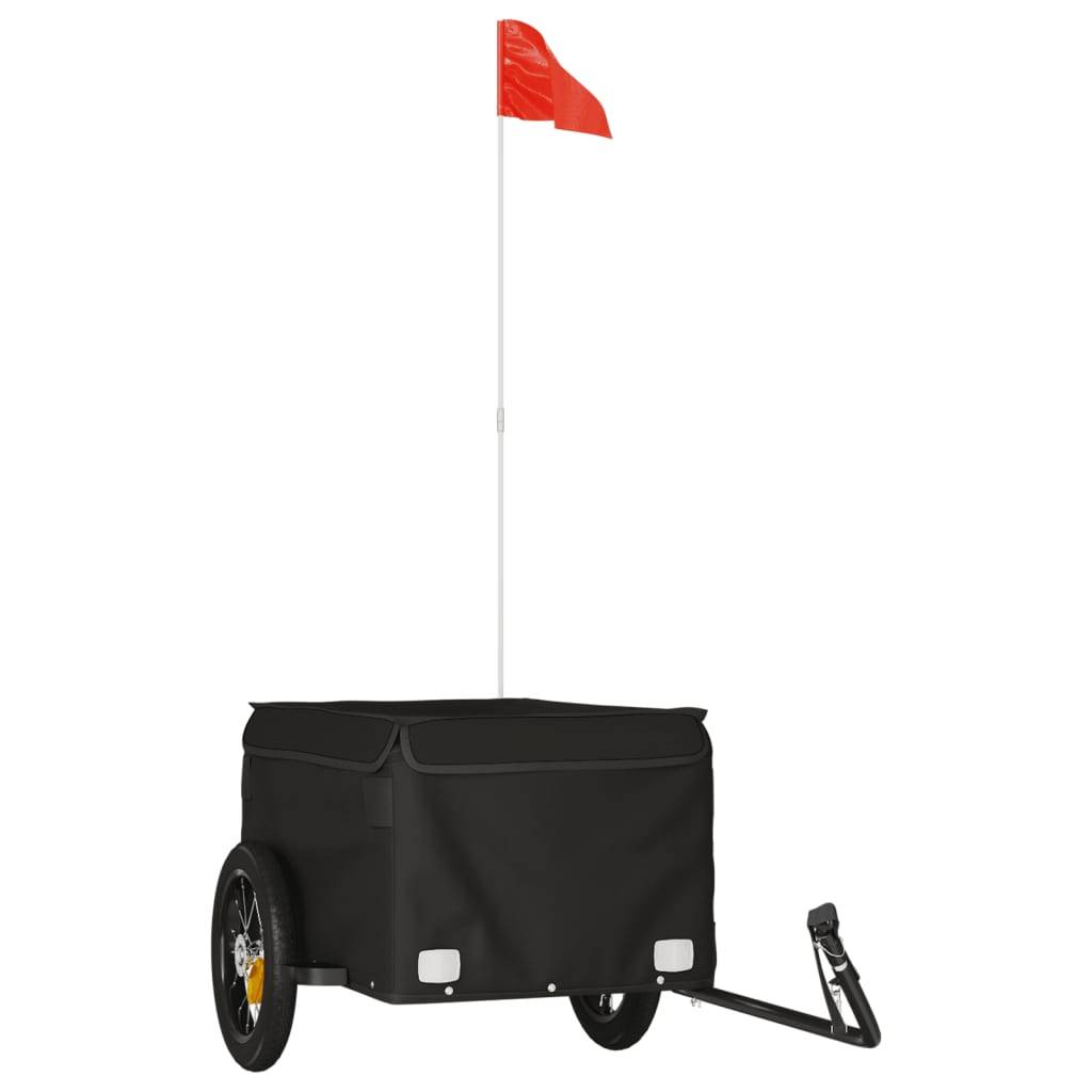 vidaXL Fahrradanhänger Schwarz 30 kg Eisen
