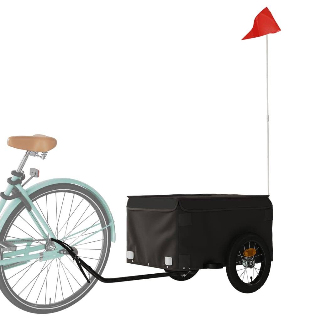 vidaXL Fahrradanhänger Schwarz 30 kg Eisen