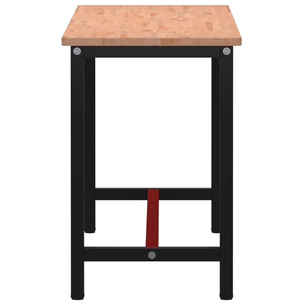 vidaXL Werkbank 150x55x81,5 cm Massivholz Buche und Metall