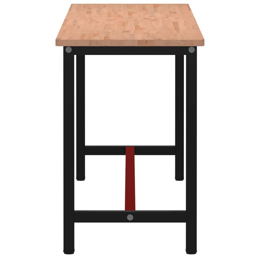 vidaXL Werkbank 200x55x81,5 cm Massivholz Buche und Metall