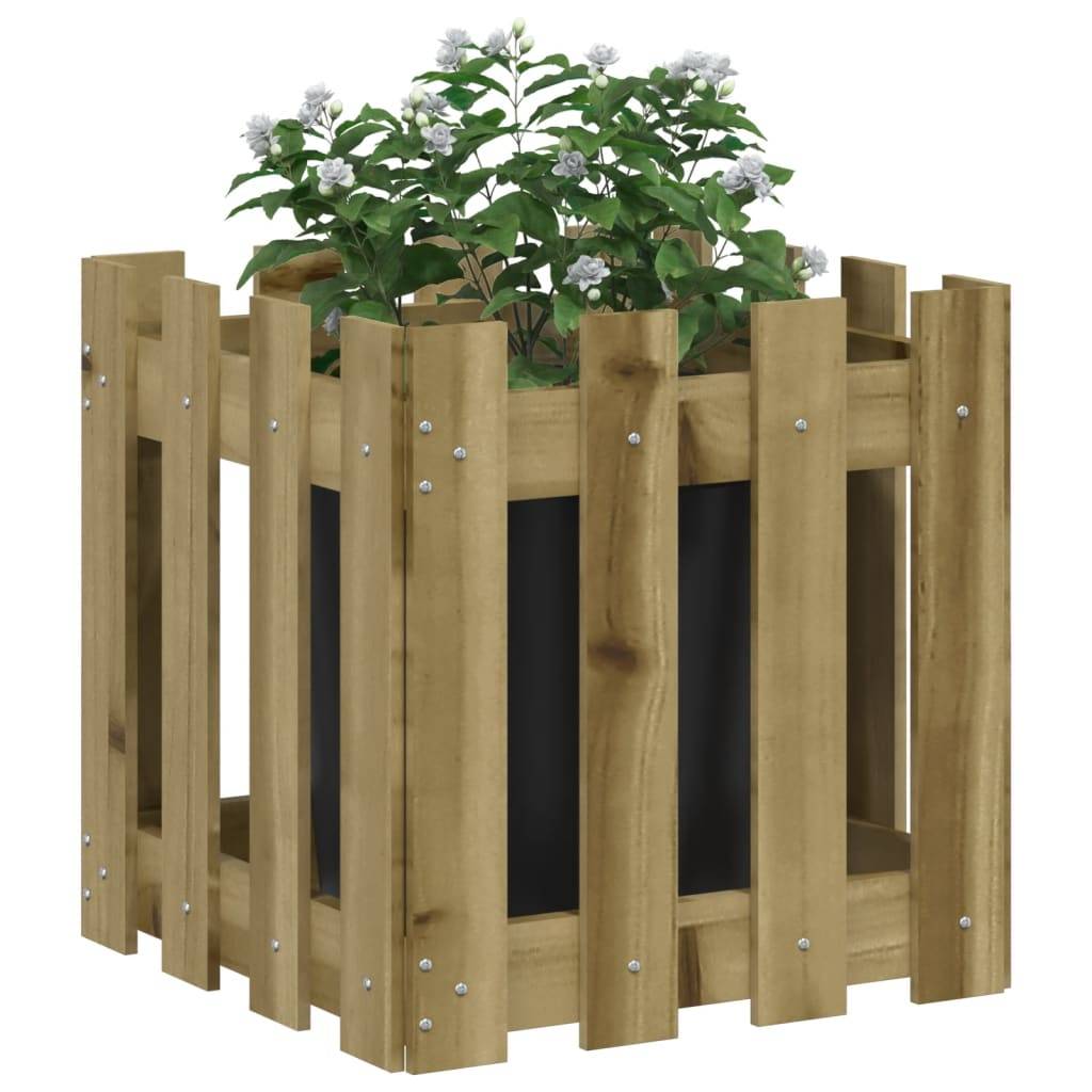 vidaXL Pflanzkübel Latten-Design 40x40x40 cm Kiefernholz Imprägniert