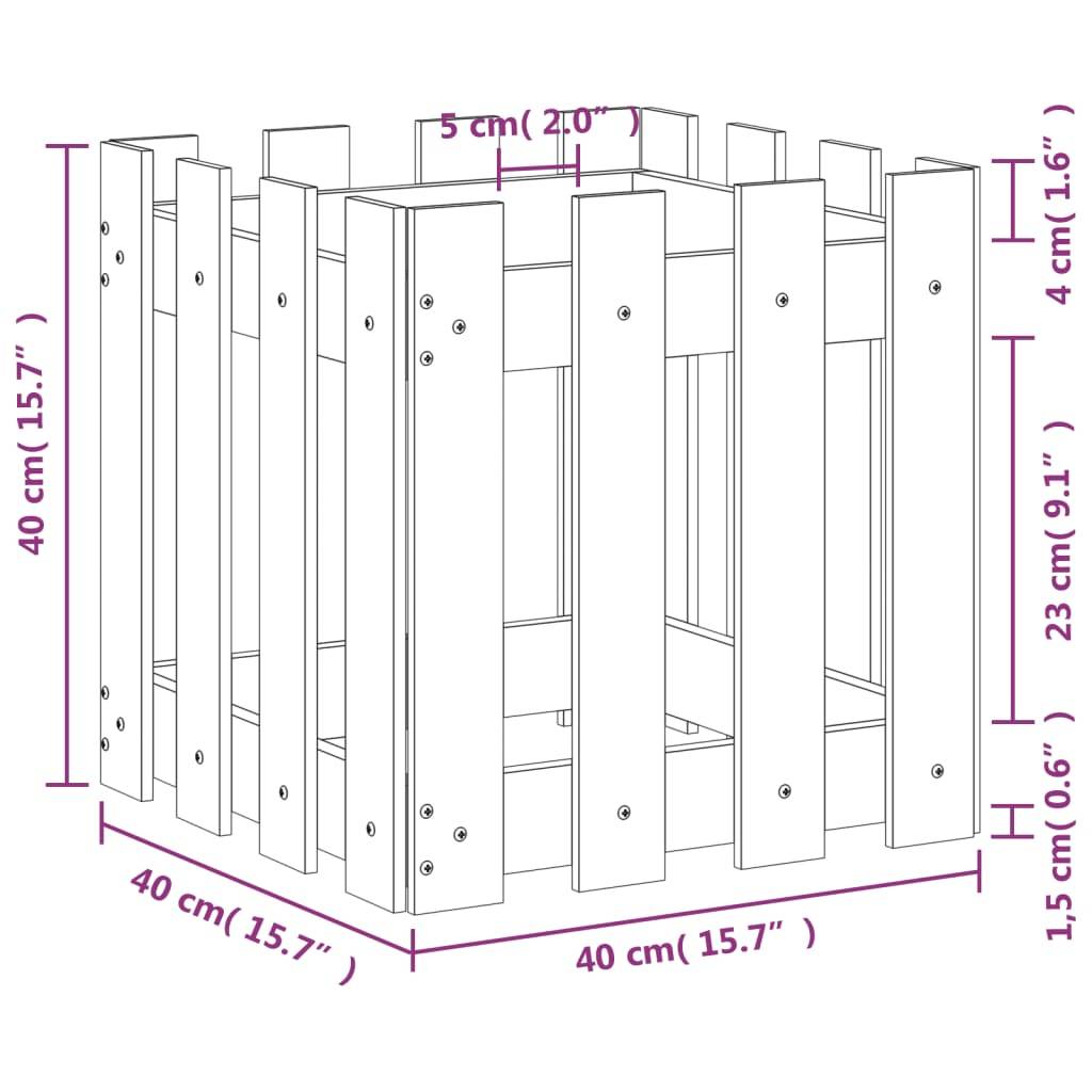 vidaXL Pflanzkübel Latten-Design 40x40x40 cm Kiefernholz Imprägniert