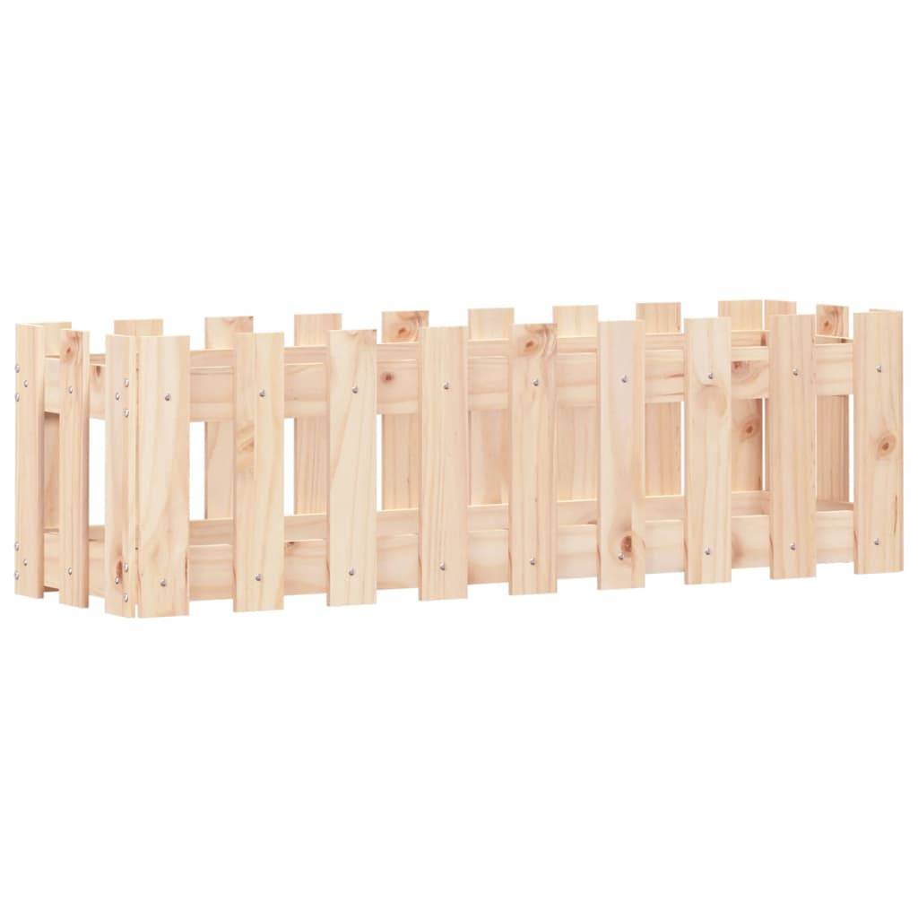 vidaXL Hochbeet Lattenzaun-Design 100x30x30 cm Massivholz Kiefer
