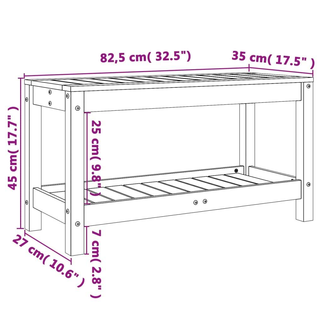 vidaXL Gartenbank 82,5x35x45 cm Massivholz Douglasie