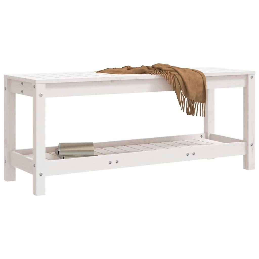 vidaXL Gartenbank Weiß 108x35x45 cm Massivholz Kiefer