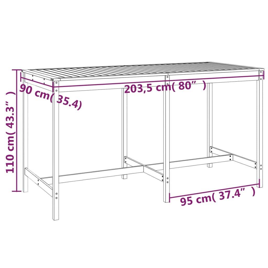 vidaXL 9-tlg. Gartenbar-Set Grau Massivholz Kiefer