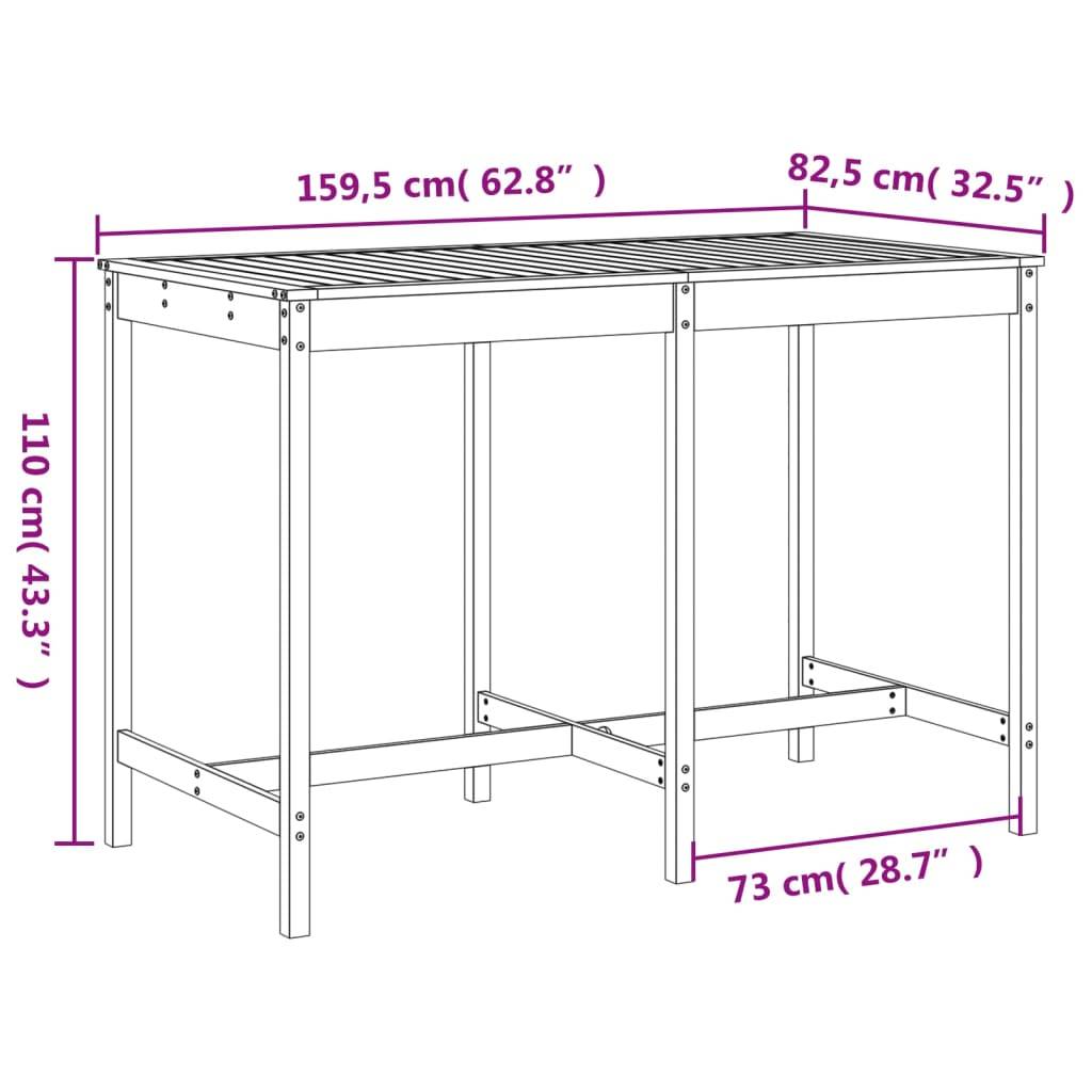 vidaXL 7-tlg. Gartenbar-Set Massivholz Kiefer