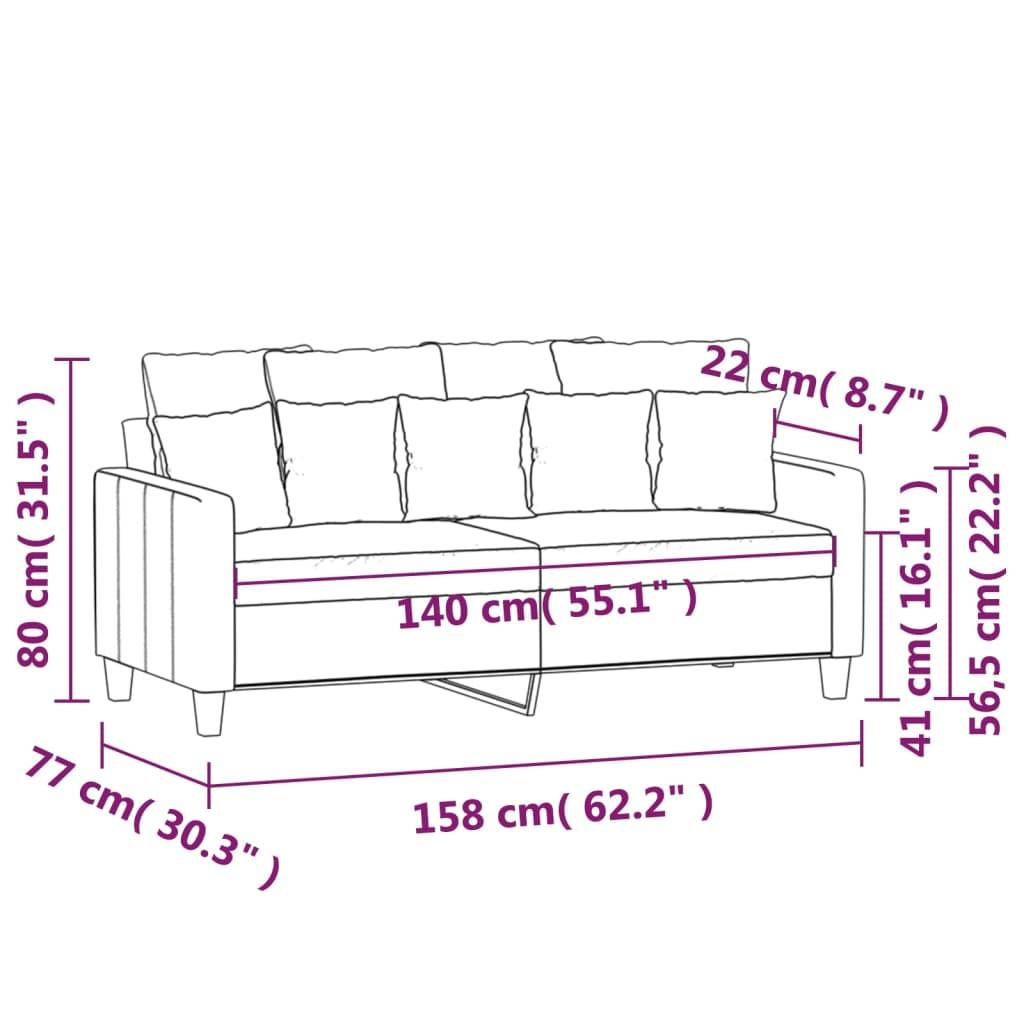 vidaXL 2-Sitzer-Sofa Braun 140 cm Stoff