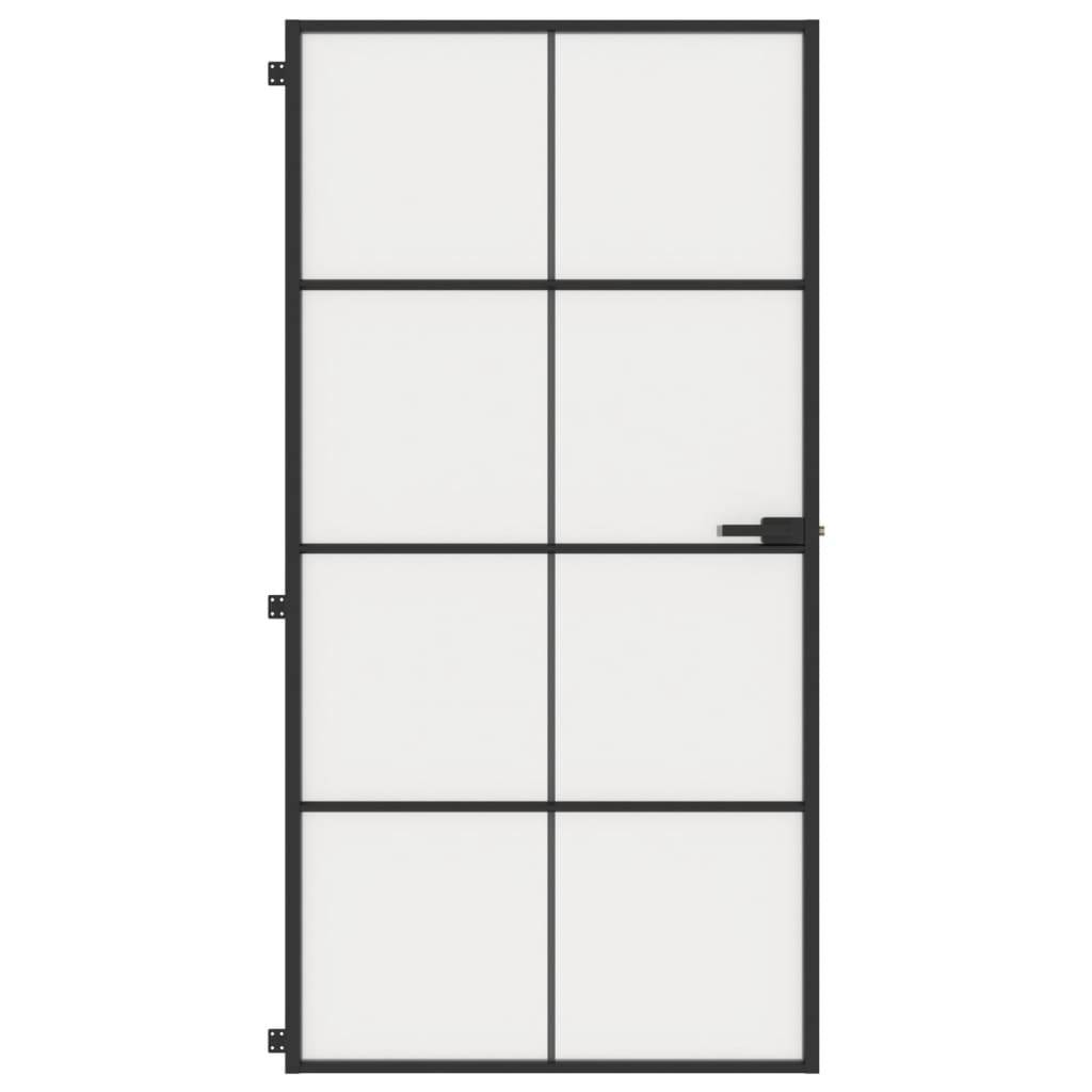 vidaXL Innentür Schlank Schwarz 102,5x201,5 cm Hartglas & Aluminium