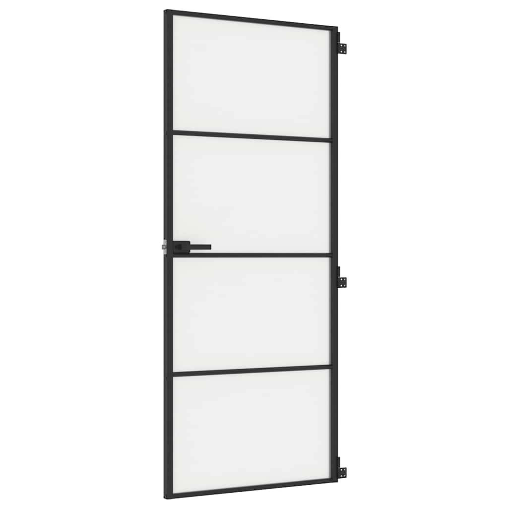 vidaXL Innentür Schlank Schwarz 83x201,5 cm Hartglas & Aluminium
