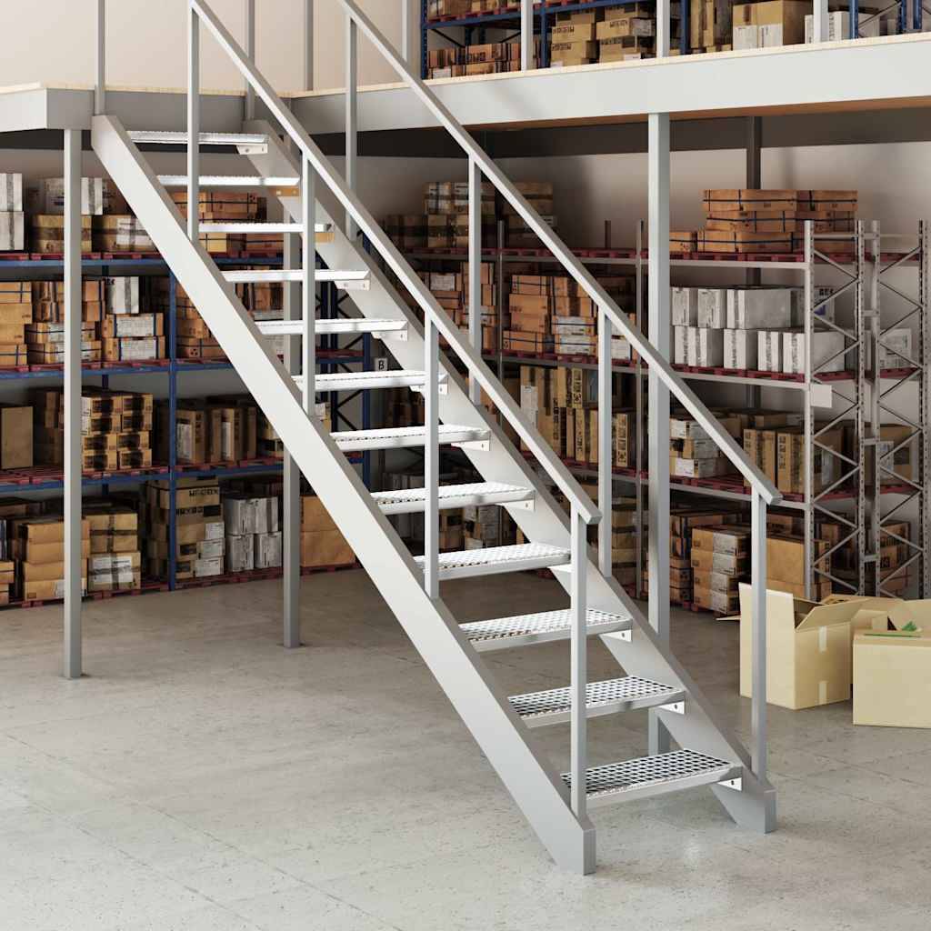 vidaXL Gitterroststufe 60x24x7 cm Verzinkter Stahl