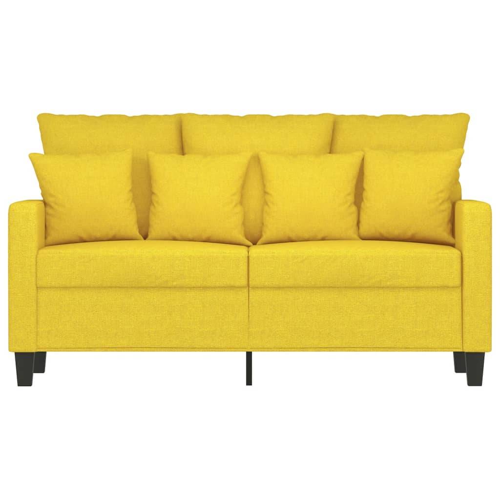 vidaXL 2-Sitzer-Sofa Hellgelb 120 cm Stoff