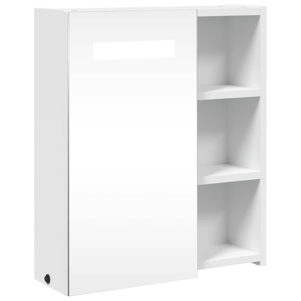 vidaXL Spiegelschrank mit LED-Beleuchtung Weiß 45x13x52 cm