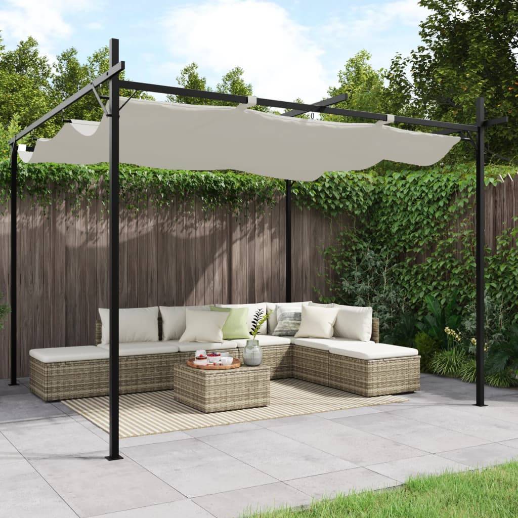 vidaXL Pergola mit Schiebedach Creme 295x292x230 cm