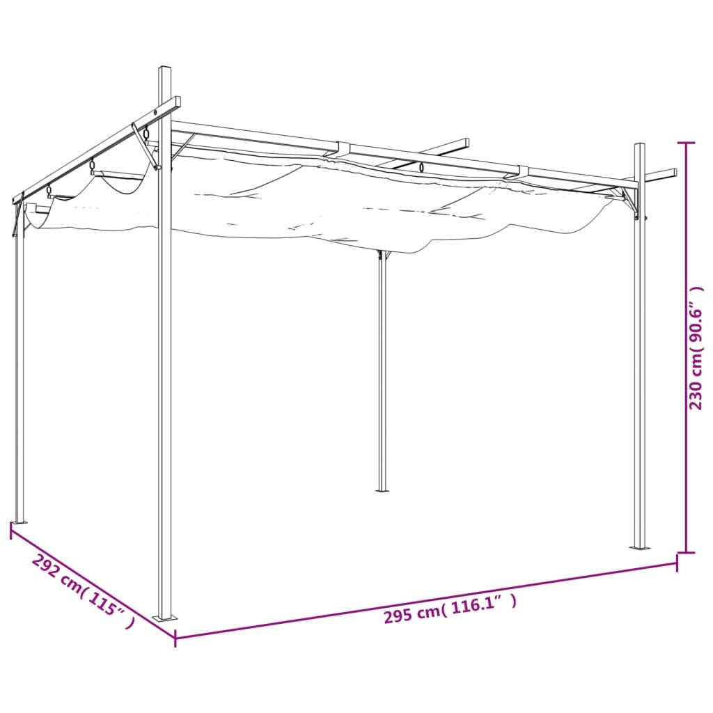 vidaXL Pergola mit Schiebedach Anthrazit 295x292x230 cm