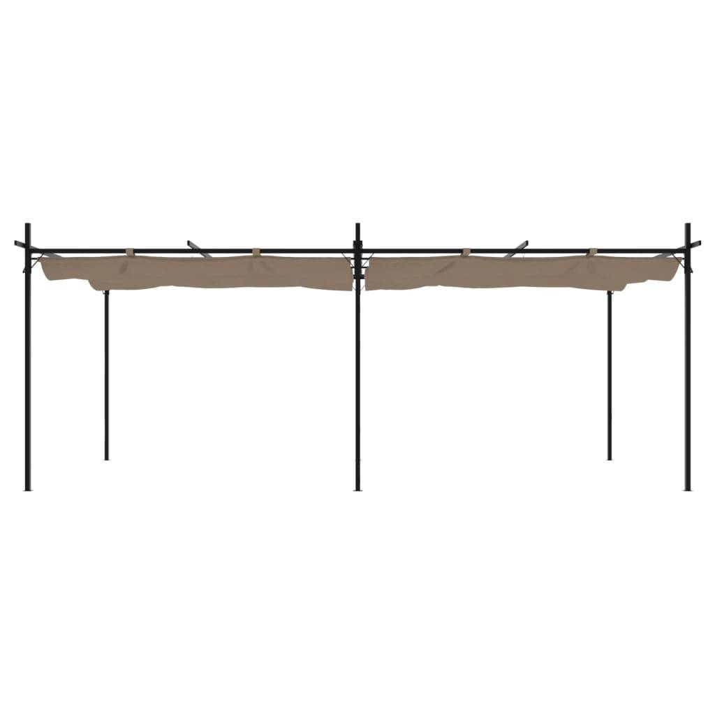 vidaXL Pergola mit Schiebedach Taupe 589x292x230 cm