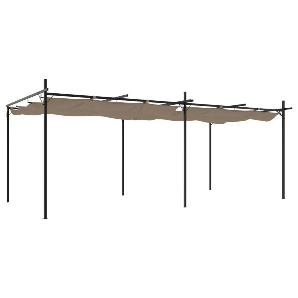 vidaXL Pergola mit Schiebedach Taupe 589x292x230 cm