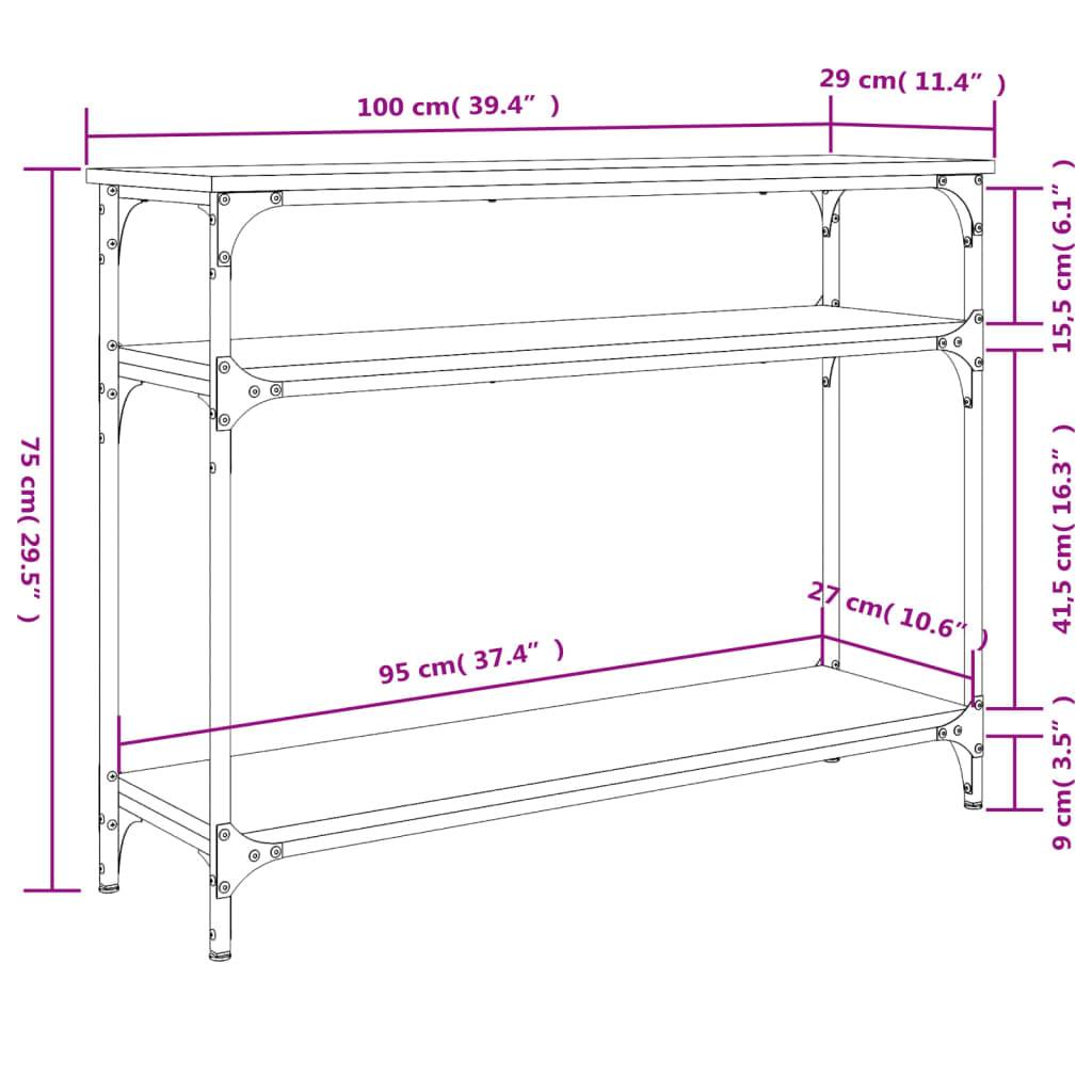 vidaXL Konsolentisch Schwarz 100x29x75 cm Holzwerkstoff