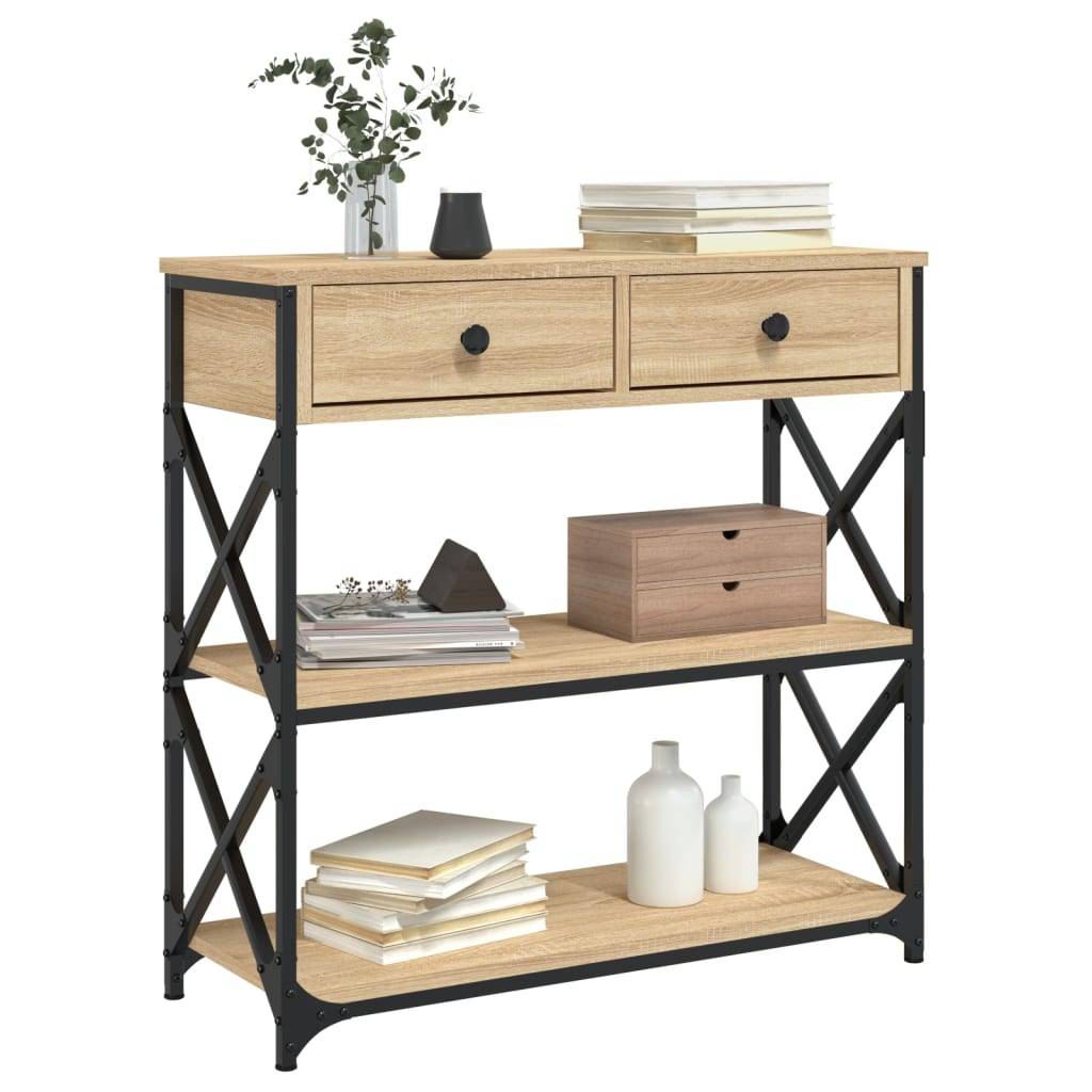 vidaXL Konsolentisch Sonoma-Eiche 75x28x75 cm Holzwerkstoff
