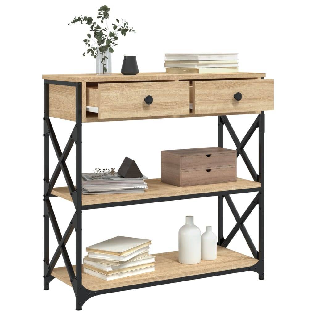 vidaXL Konsolentisch Sonoma-Eiche 75x28x75 cm Holzwerkstoff
