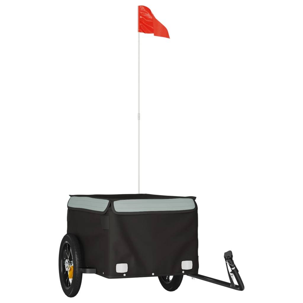 vidaXL Fahrradanhänger Schwarz und Grau 30 kg Eisen