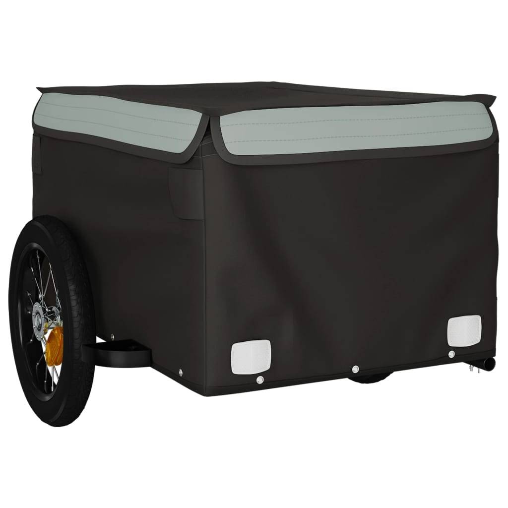 vidaXL Fahrradanhänger Schwarz und Grau 30 kg Eisen