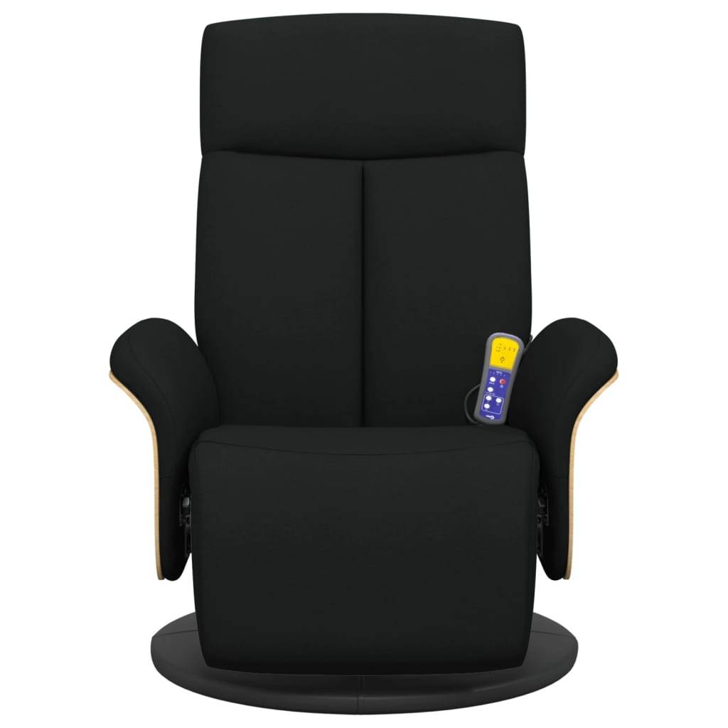 vidaXL Massagesessel mit Fußteil Schwarz Stoff