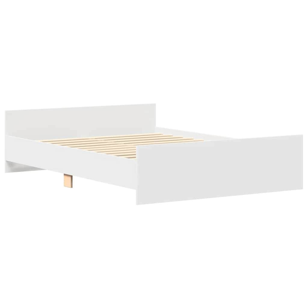 vidaXL Bettgestell mit Kopf- und Fußteil Weiß 140x190 cm