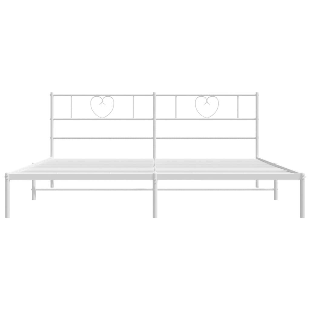 vidaXL Bettgestell mit Kopfteil Metall Weiß 200x200 cm