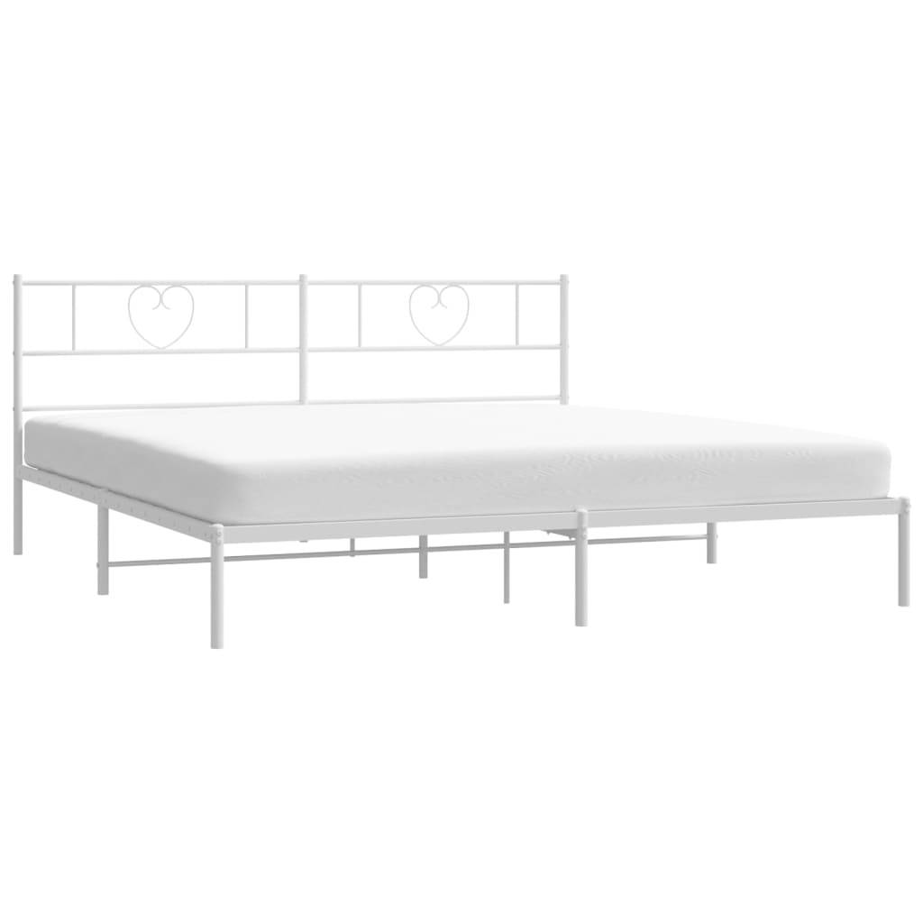 vidaXL Bettgestell mit Kopfteil Metall Weiß 200x200 cm
