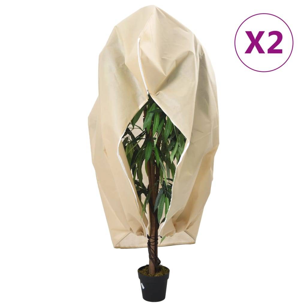 vidaXL Wintervlies mit Reißverschluss 2 Stk. 70 g/m² 1,55x1,55 m
