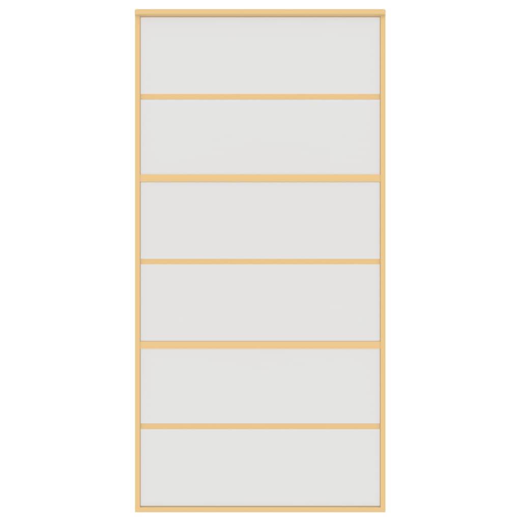 vidaXL Schiebetür Golden 102,5x205 cm Matt ESG-Glas und Aluminium