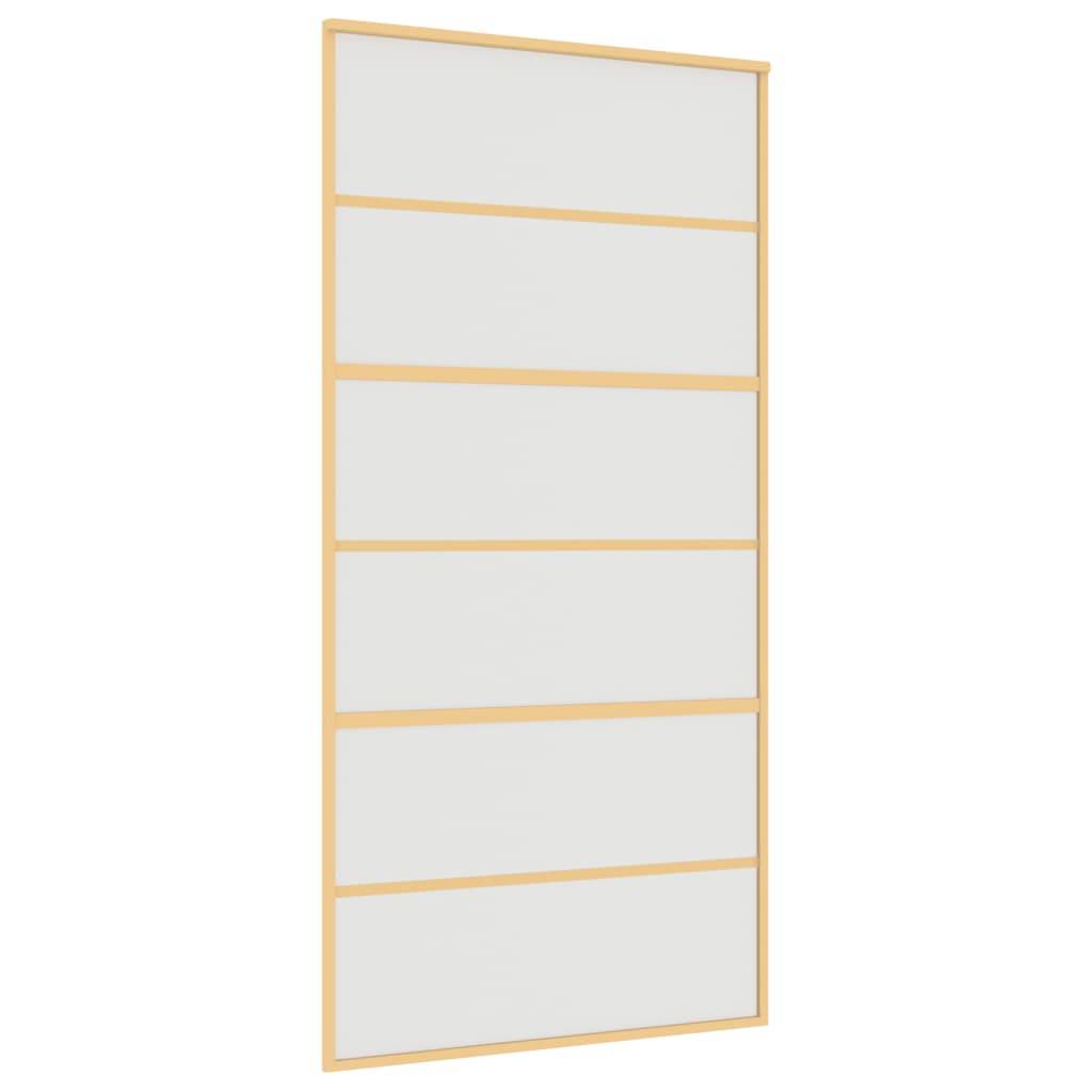 vidaXL Schiebetür Golden 102,5x205 cm Matt ESG-Glas und Aluminium