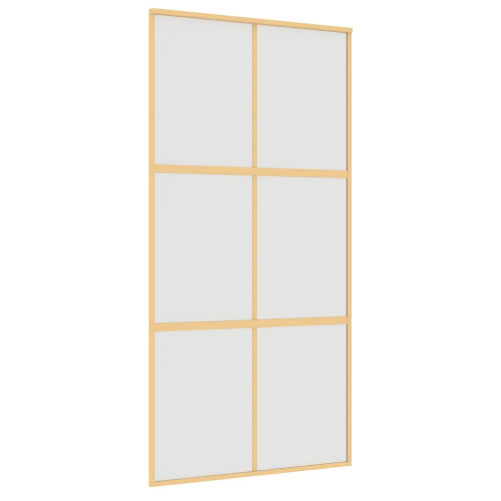 vidaXL Schiebetür Golden 102,5x205 cm Matt ESG-Glas und Aluminium