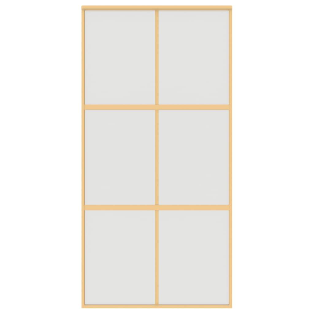 vidaXL Schiebetür Golden 102,5x205 cm Matt ESG-Glas und Aluminium