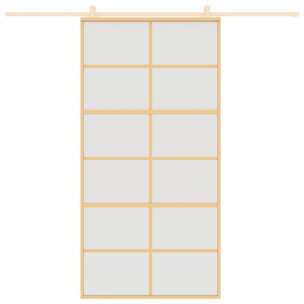 vidaXL Schiebetür Golden 102,5x205 cm Matt ESG-Glas und Aluminium